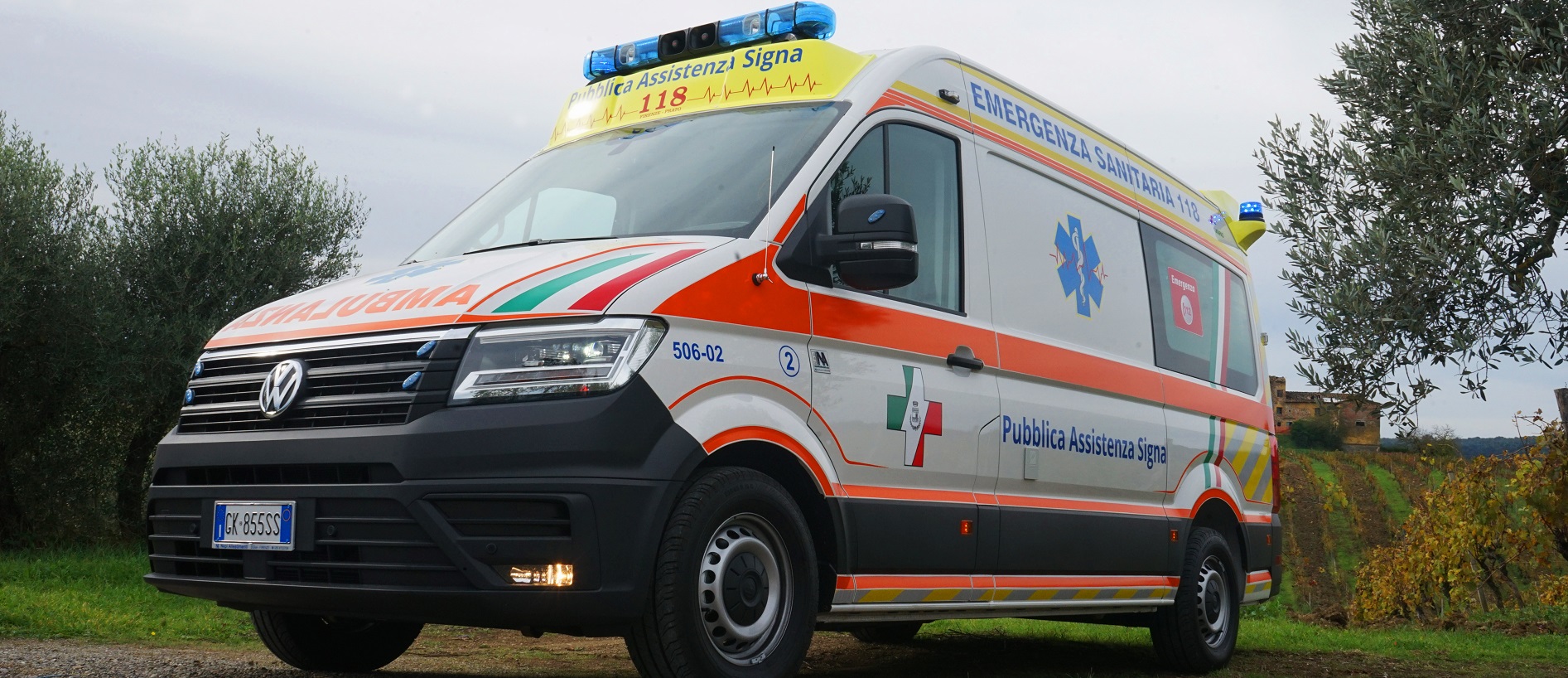Le ambulanze in servizio